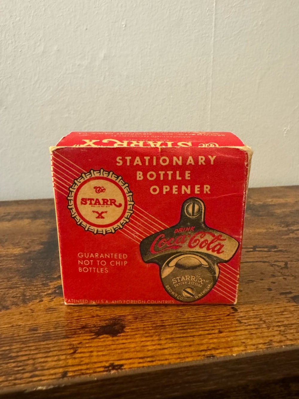 Vintage Starr X Coca Cola Metal Bottle Opener w/ Original Box - No Screws